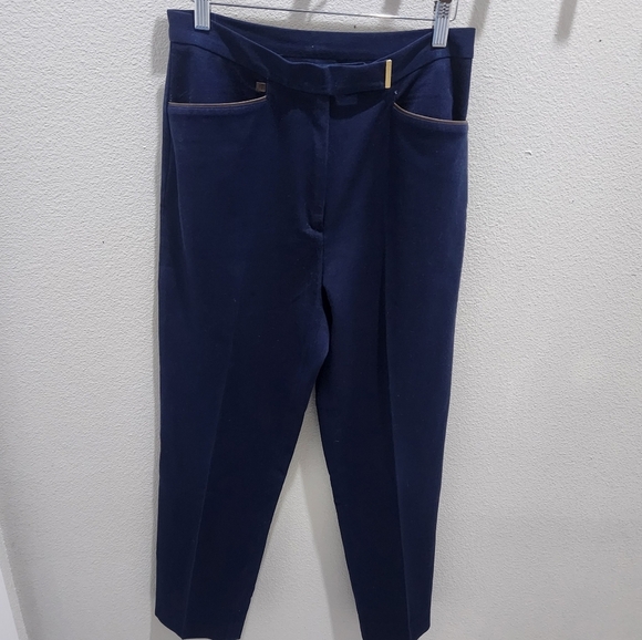 Ralph Lauren Womens High Rise Straight Leg Classic Equestrian Style Pants Navy 8 - Picture 3 of 10